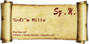Szám Milla névjegykártya